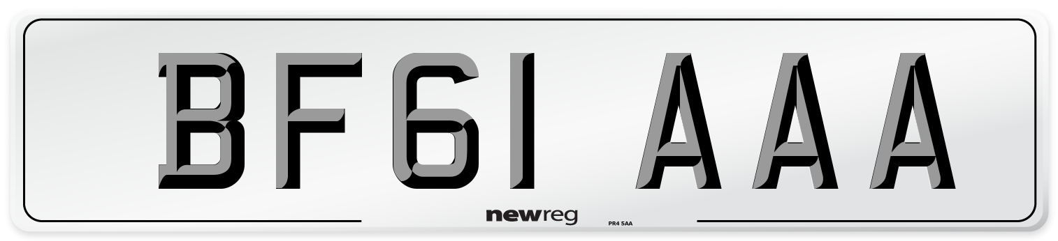 BF61 AAA Number Plate from New Reg
